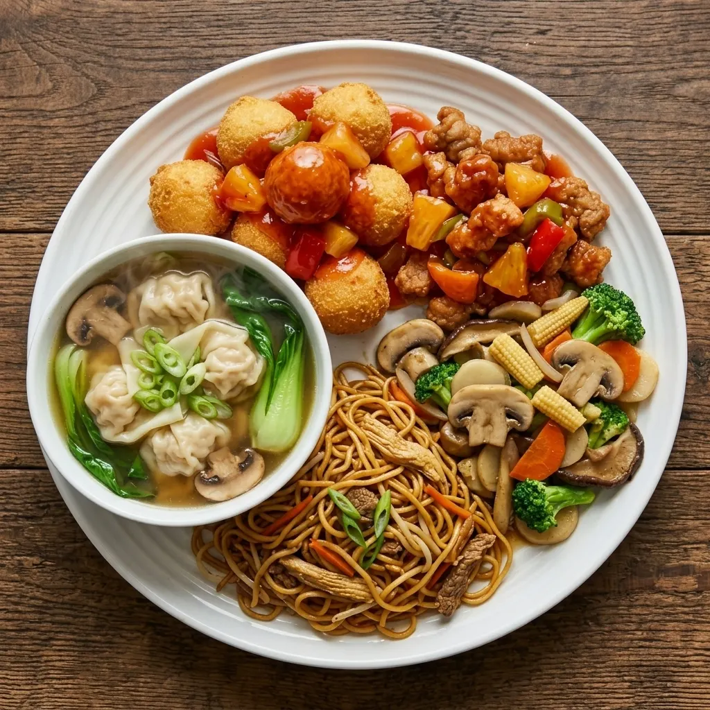 Chinese and Canadian combination dinner at Auntie Jane's Restaurant in Saskatoon